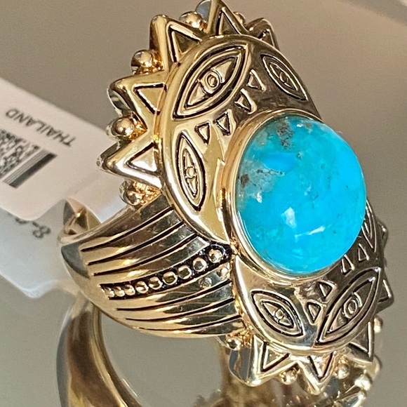 Yellow Gold with Turquoise Ring! 8 - Picture 3 of 9